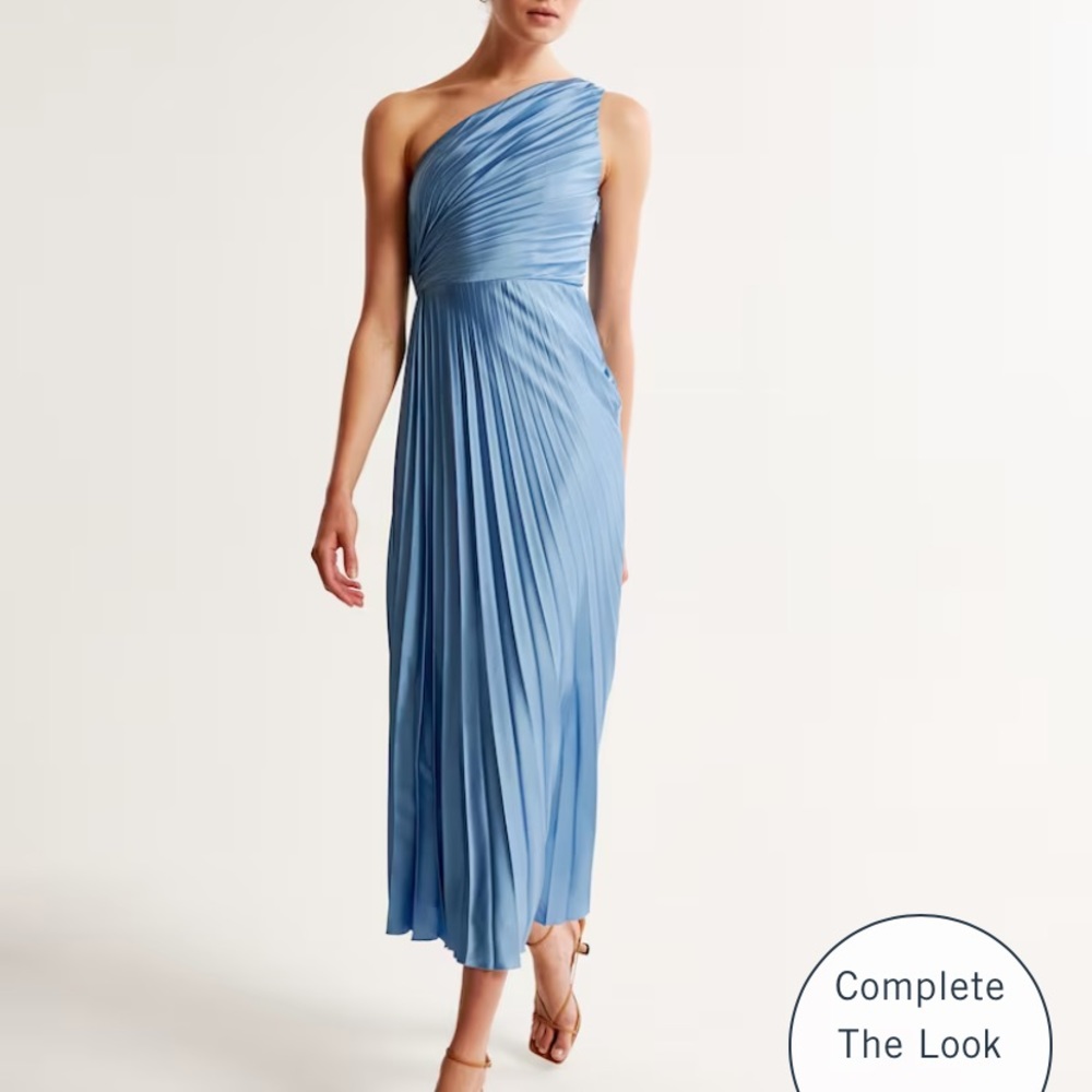 Abercrombie and Fitch Pleated One Shoulder Maxi Dress - Medium